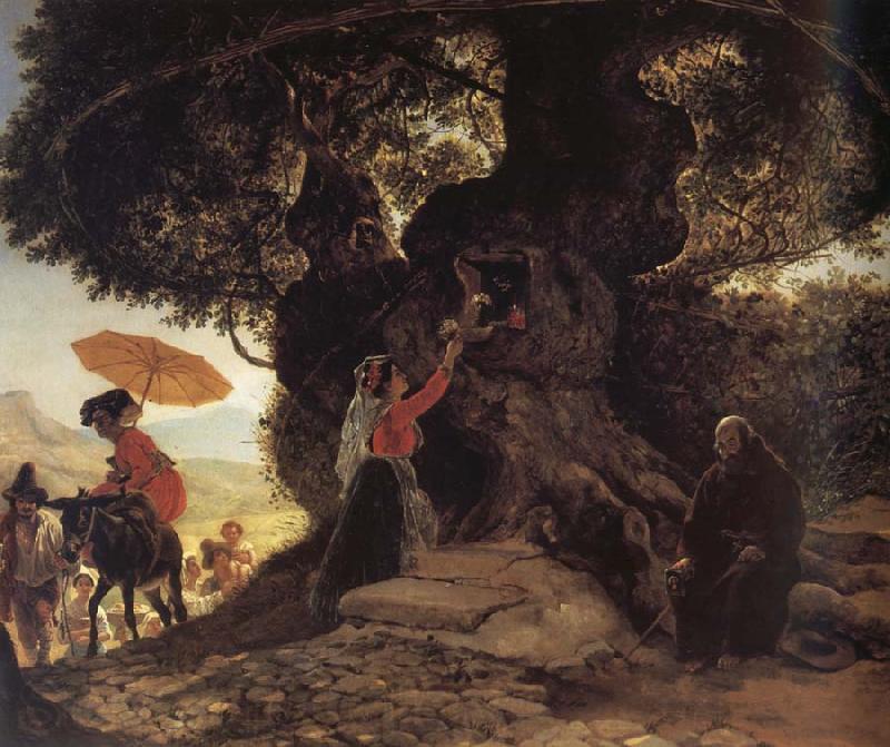 Karl Briullov At the Madonna-s oak Norge oil painting art